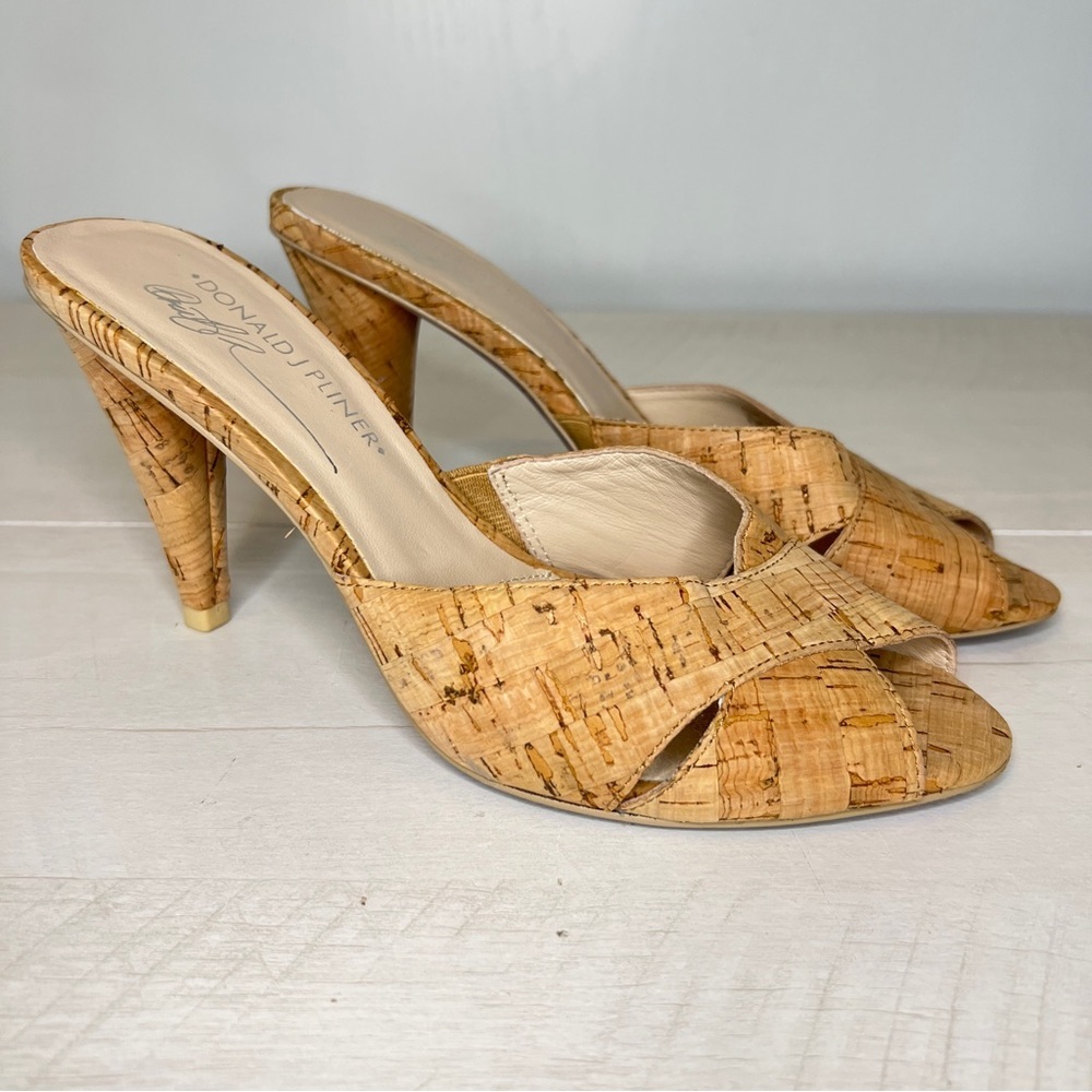 Donald Pliner Feigel Cork Mule Heels - Picture 2 of 11
